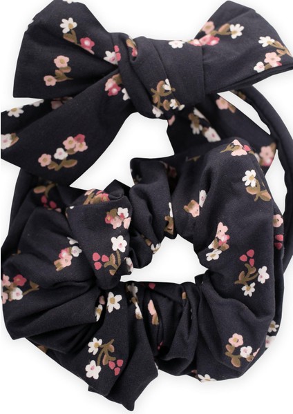 Taç Fiyoklu Lastikli Toka Seti Lacivert Çiçekli fiyatları