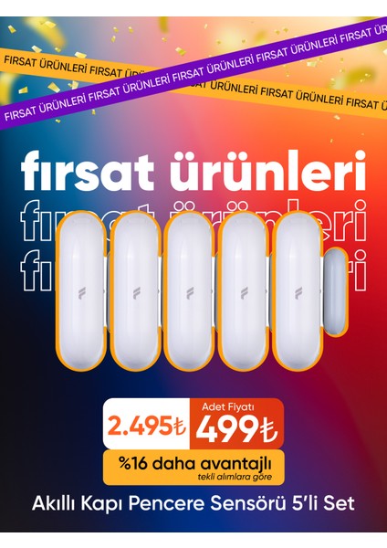 Akıllı Kablosuz Kapı Pencere Sensörü 5'li Set