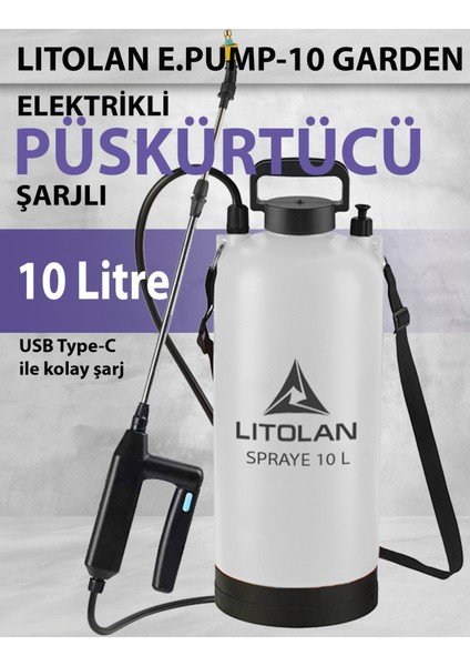 10 Lt. Şarjlı ilaçlama pompası, Zirai Ilaçlama, Sulama Elektrik Pompası, Omuz Tipi