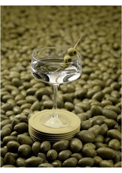 Singles 6'lı Bardak Altlığı Açık Yeşil 3,1 cm - Çap 10 cm