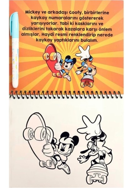 Mickey Sihirli Özel Sulu Kalem İle Boyama Kitabı Sihirli Boyama