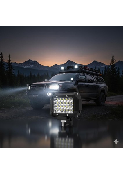 24 Ledli 72W Beyaz Sis Lamba Seti 2'li Motorsiklet-Offroad-Atv