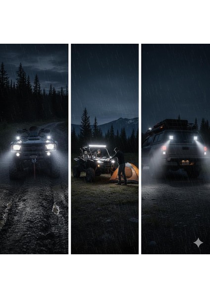 24 Ledli 72W Beyaz Sis Lamba Seti 2'li Motorsiklet-Offroad-Atv modelleri