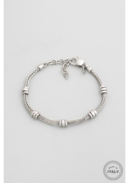 Leonidas Italyan 21 cm Gümüş Erkek Zincir Bileklik