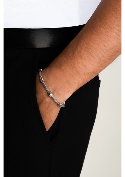 Leonidas Italyan 21 cm Gümüş Erkek Zincir Bileklik fırsatları