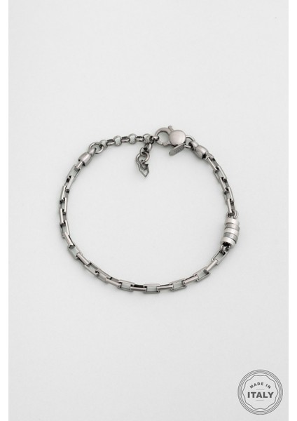 Orion Italyan Rutenyum Kaplama 21 cm Gümüş Erkek Bileklik