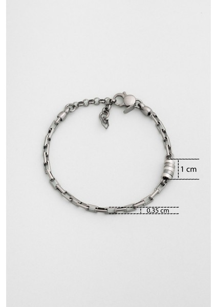 Orion Italyan Rutenyum Kaplama 21 cm Gümüş Erkek Bileklik modelleri