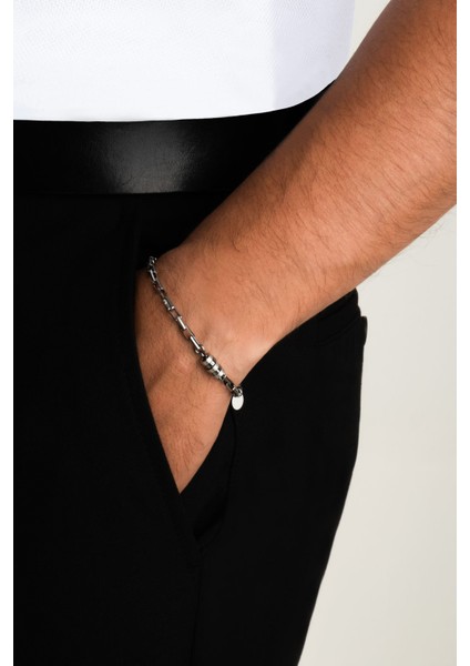 Orion Italyan Rutenyum Kaplama 21 cm Gümüş Erkek Bileklik fırsatları