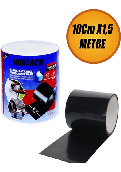 Tamir Yama Bandı Suya Dayanıklı Su Geçirmez Sızdırmaz Bant 10 cm x 1.5 Metre