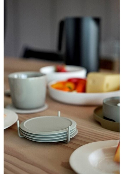 Singles 6'lı Bardak Altlığı Çamur Rengi 3,1 cm - Çap 10 cm indirimleri