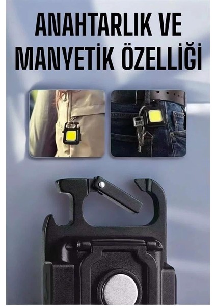 Buğz Anahtarlık Çok Amaçlı Mıknatıslı Taşınabilir Işık LED Şarjlı