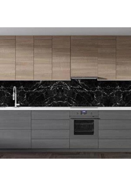 Buğz Siyah Mermer Desenli Yapışkanlı Kaplama Kağıdı 5 Metre indirimleri