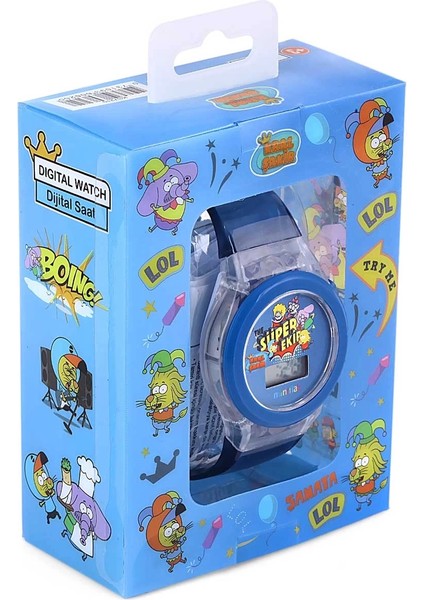 Buğz Miniflak Lisanslı Kral Şakir KS7210 Mavi Işıklı Çocuk Kol Saati