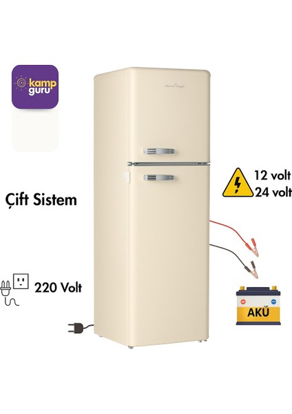 Çift Sistem Retro 138 12/24/220 V Bej 115 Litre Buzdolabı indirimleri