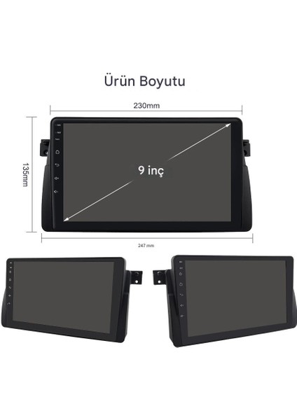 1999-2005 Bmw E46 Için 4+64GB, 9 Inç Gps & Carplay Destekli, Kameralı Multimedya Navigasyon Ekranı modelleri
