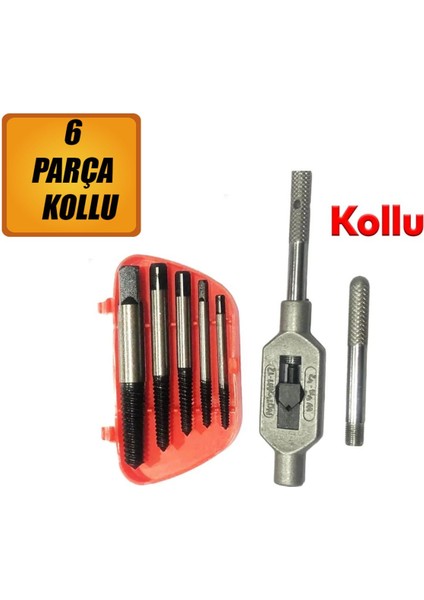 Klavuz Pafta Takımı 5 'li Seti Hainz Köln Ahşap Metal Yüzey Vida Iç Diş Açma Çıkarma Kollu Set