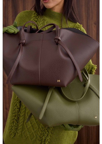 Maxi Shopper Çanta Acı Kahve modelleri