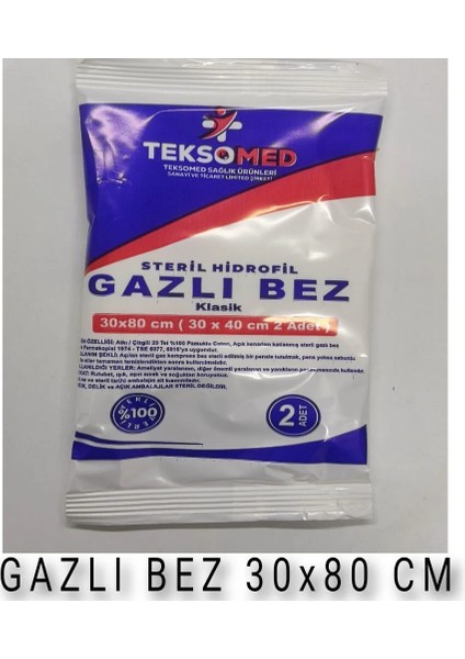 30X80 Steril Gazlı Bezi 10 Adet