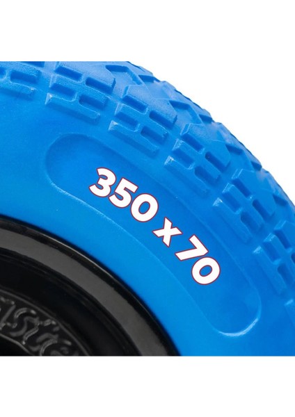 El Arabası Yük Taşıma Mavi Tekeri Rulmanlı Patlamayan Poliüretan Teker Pu Dolma Tekerlek 350X70 mm modelleri