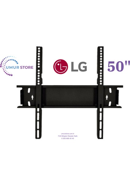 50" 50UT81006LA 4K 42”, 43”, 49”, 50” Uyumlu LCD LED Tv Sabit Duvar Askı Aparatı