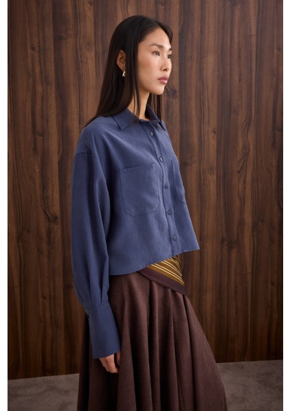 Çift Cepli Kısa Gömlek Kot Mavi fiyatları