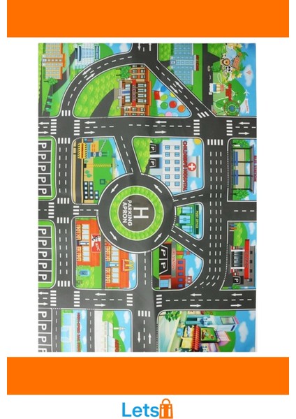 Renkli Mutlu Şehir Hayatı Çocuk Oyun Matı modelleri