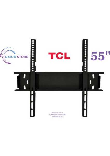 55T6C 55" 139 Ekran Uyumlu LCD LED Tv Sabit Duvar Askı Aparatı