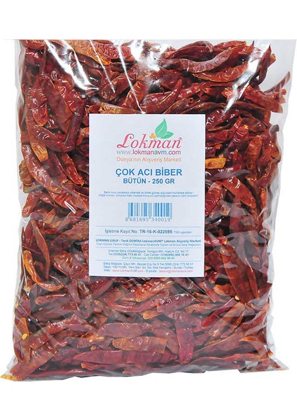 çok acı biber acı bütün biber 250 gr paket fiyatları