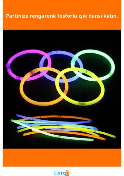 Fosforlu Çubuk 100 Parça Neon Renkli Parti Aksesuarı fiyatları