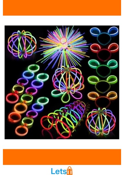 Fosforlu Çubuk 100 Parça Neon Renkli Parti Aksesuarı fırsatları