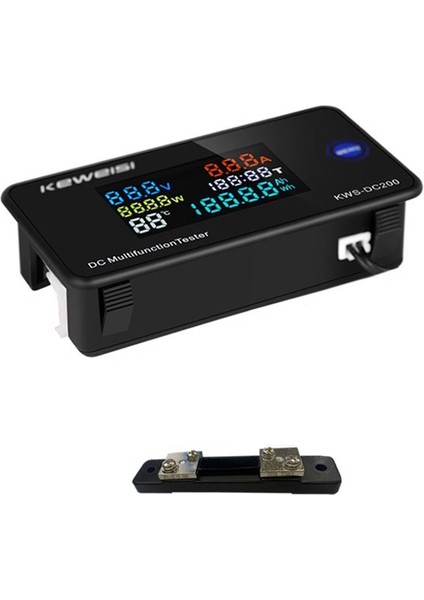 Keweısı Dc 0-200V Voltmetre Ampermetre Kws Güç Enerji Ölçer, 50A (Yurt Dışından)