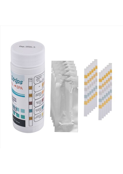 6'sı 1 Arada Yüzme Havuzu Ph Test Kağıdı Kalıntı Klor Test Şeridi (Yurt Dışından)