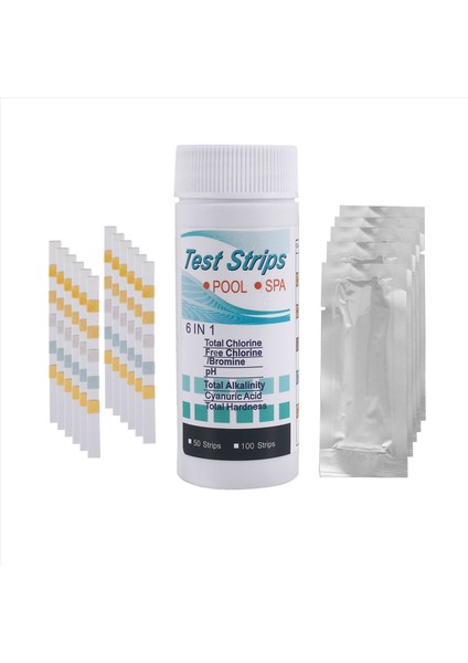 6'sı 1 Arada Yüzme Havuzu Ph Test Kağıdı Kalıntı Klor Test Şeridi (Yurt Dışından) modelleri