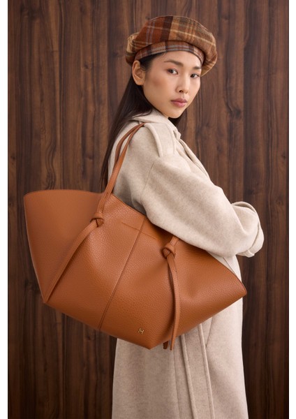 Maxi Shopper Çanta Taba
