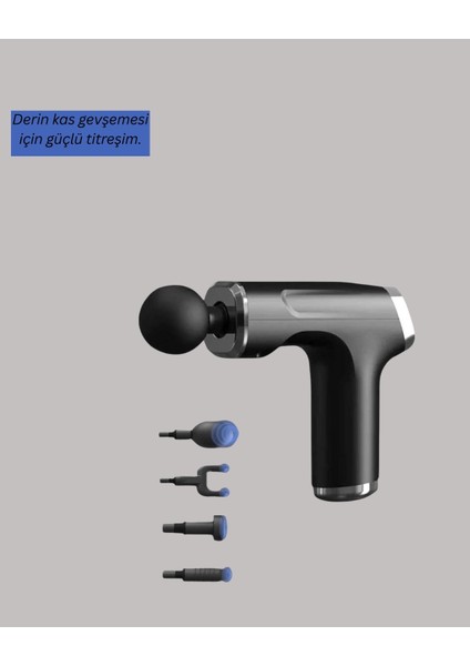 Buğz Mini Masaj Tabancası 4 Başlık 6 Hız Ayarlı fiyatları