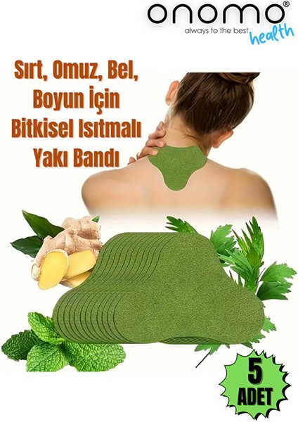 Health Sırt, Omuz, Bel, Boyun, Fıtık Için Bitkisel Isıtmalı Yakı Bandı 5 Adet