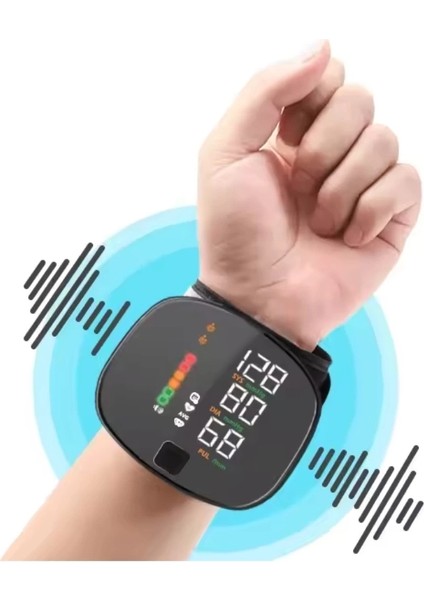 Buğz Sesli Dijital Elektronik Şarjlı Bilekten Hassas Kan Basıncı Tansiyon Aleti Bilekliği