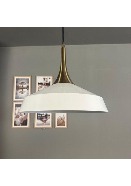 Lema Beyaz Tekli Avize Eskitme Külah Başlık Sarkıt Lamba Restoran Cafe Salon Avizeleri