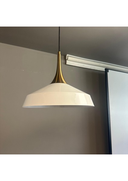 Lema Beyaz Tekli Avize Eskitme Külah Başlık Sarkıt Lamba Restoran Cafe Salon Avizeleri modelleri