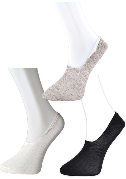 Siyah Gri ve Beyaz Erkek Babet Çorap 9 çift modelleri