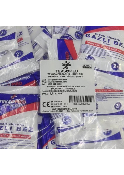 30X80 Steril Gazlı Bezi 50 Adet fiyatları