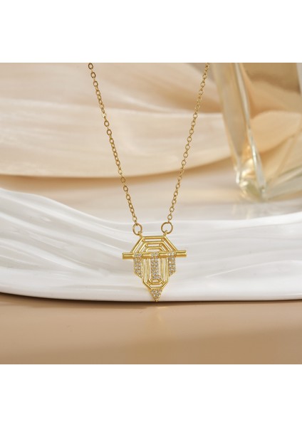 Yeni Kadın Yıldızlar ve Ay Köprücük Kemiği Zinciri Titanyum Çelik Renk Kaybetmez Çok Yönlü Kişilik Tasarım Duygusu Boyun Zinciri Hafif Lüks Stil (Yurt Dışından)