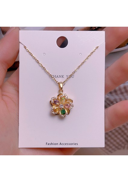 Yeni Titanyum Çelik Köprücük Kemiği Zinciri Dönen Kolye Kolye Kadın Yüz Aksesuarlı (Yurt Dışından)