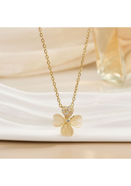 Yeni Kıdemli Işık Duygusu Lüks Mikro Set Zirkonya Bakır 18 Ayar Altın Kaplama Kolye Kolye Köprücük Kemiği Zinciri Takı ile Kadın Moda (Yurt Dışından)