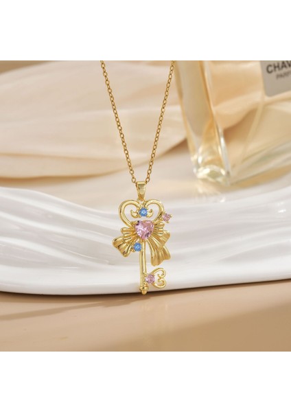 Yeni Titanyum Çelik Kolye Kadın Mizaç Mikro-Set Zirkonya Kişilik Kıdemli Köprücük Kemiği Duygusu Zincir Takı (Yurt Dışından)