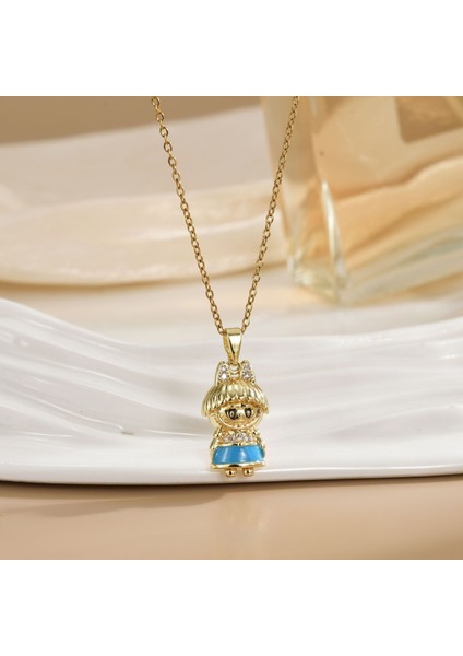 Yeni Kadın Yıldızlar ve Ay Köprücük Kemiği Zinciri Titanyum Çelik Renk Kaybetmez Çok Yönlü Kişilik Tasarım Duygusu Boyun Zinciri Hafif Lüks Stil (Yurt Dışından)