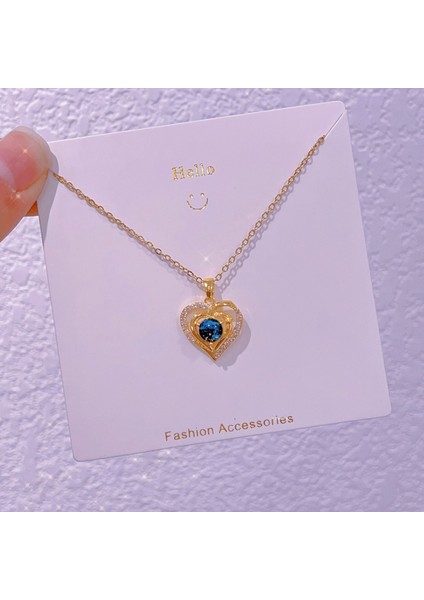 Yeni Bakır Kaplama Gerçek Altın Australopithecine Sıcaklığa Duyarlı Güneş Ay Kolye Mikro Set Zirkonya Titanyum Çelik Kolye (Yurt Dışından)