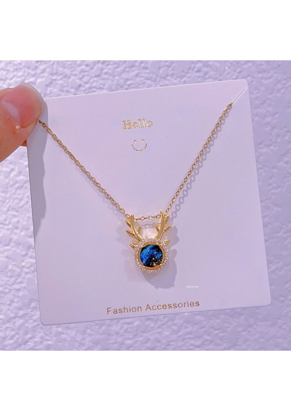 Yeni Bakır Kaplama Gerçek Altın Australopithecine Sıcaklığa Duyarlı Güneş Ay Kolye Mikro Set Zirkonya Titanyum Çelik Kolye (Yurt Dışından)