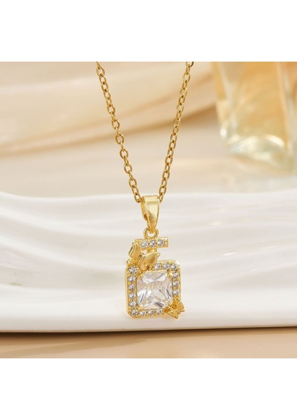 Yeni Kolye Kadın Dönebilen Çiçek Titanyum Çelik Niş Tasarım Duygusu Basit Moda Trendi Yüz Mizaç Köprücük Kemiği Zincir Takı (Yurt Dışından)