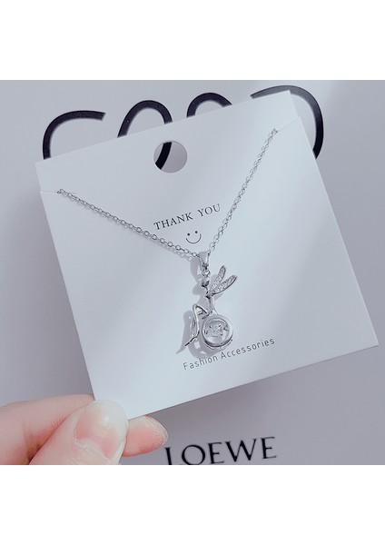 Yeni Basit Titanyum Çelik Kolye Kadın 18K Gül Altın Dört Yapraklı Yonca Kolye Ins Gelgit Net Kırmızı Patlama Modelleri Köprücük Kemiği Zinciri (Yurt Dışından)